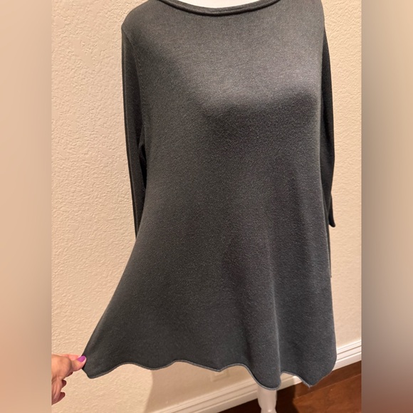 Joan Vass Studio Oversized Asymmetric Tunic – Dark Sage Green – Size M - Picture 6 of 14